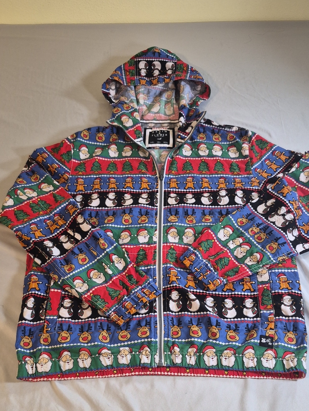 Denim & Flower Men's Christmas Hooded Jacket